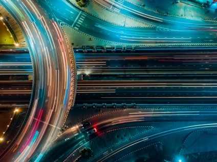 abstract streets with cars